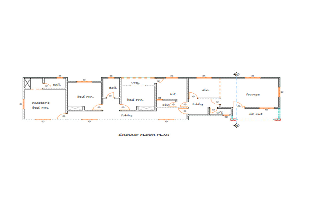 linear layout house plan